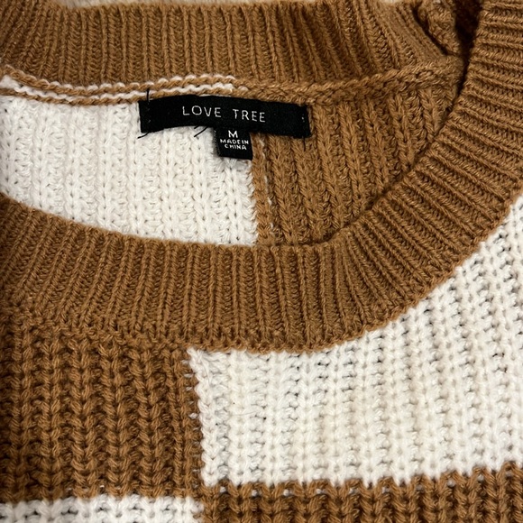Size Medium: Love Tree Checkered Sweater - Picture 2 of 2